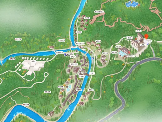 金塔结合景区手绘地图智慧导览和720全景技术，可以让景区更加“动”起来，为游客提供更加身临其境的导览体验。